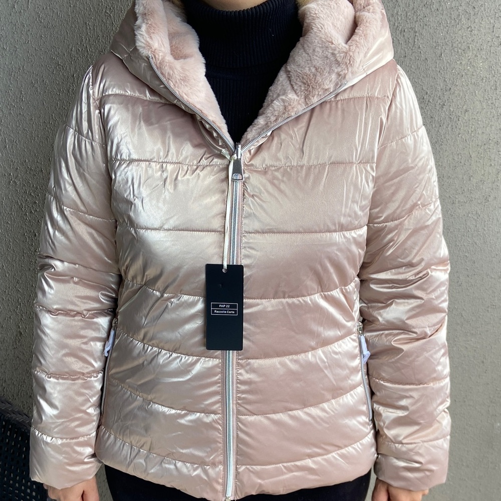 Women's Pink Puffer Jacket Reversible Winter Jacket Coat Size S/M